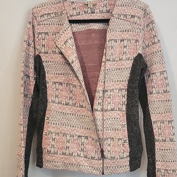 Lucky Brand Zip Sweater Cardigan soutwest asymmetrical fall size Medium - Picture 4 of 10